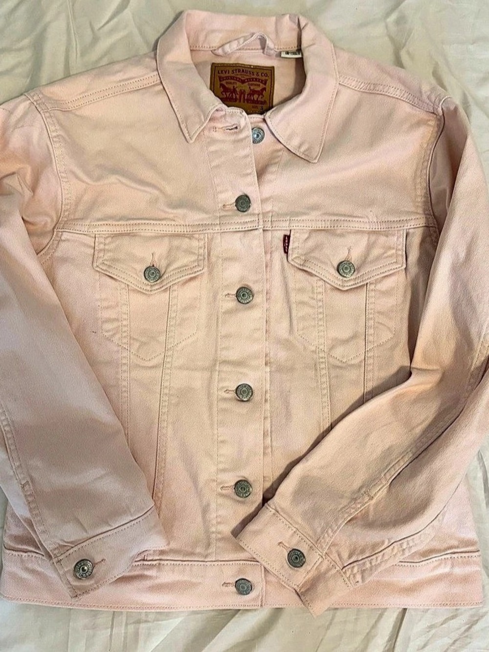 Levi'Small Original Trucker Jacket Pink Denim Small